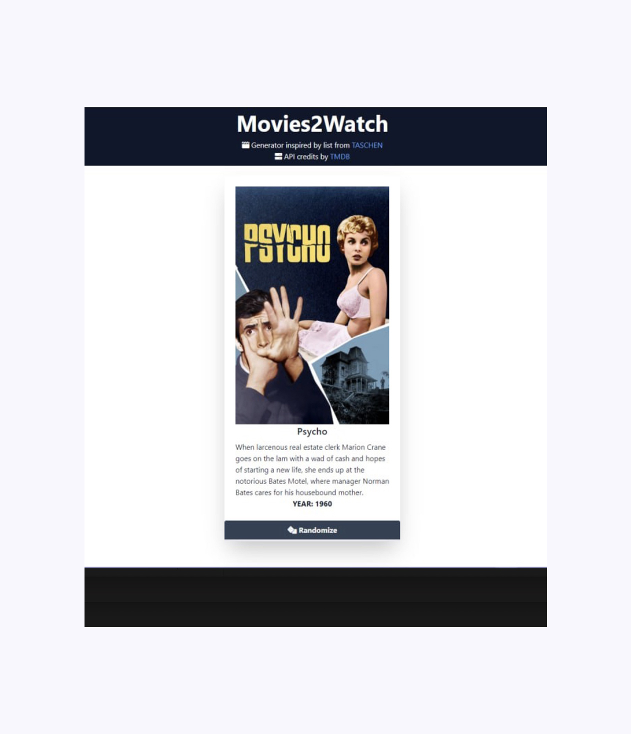 Movies2Watch app preview